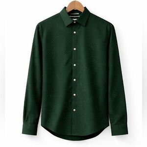 Original Penguin Heritage Slim Fit Green Micro Dot Button Down Men’s Medium